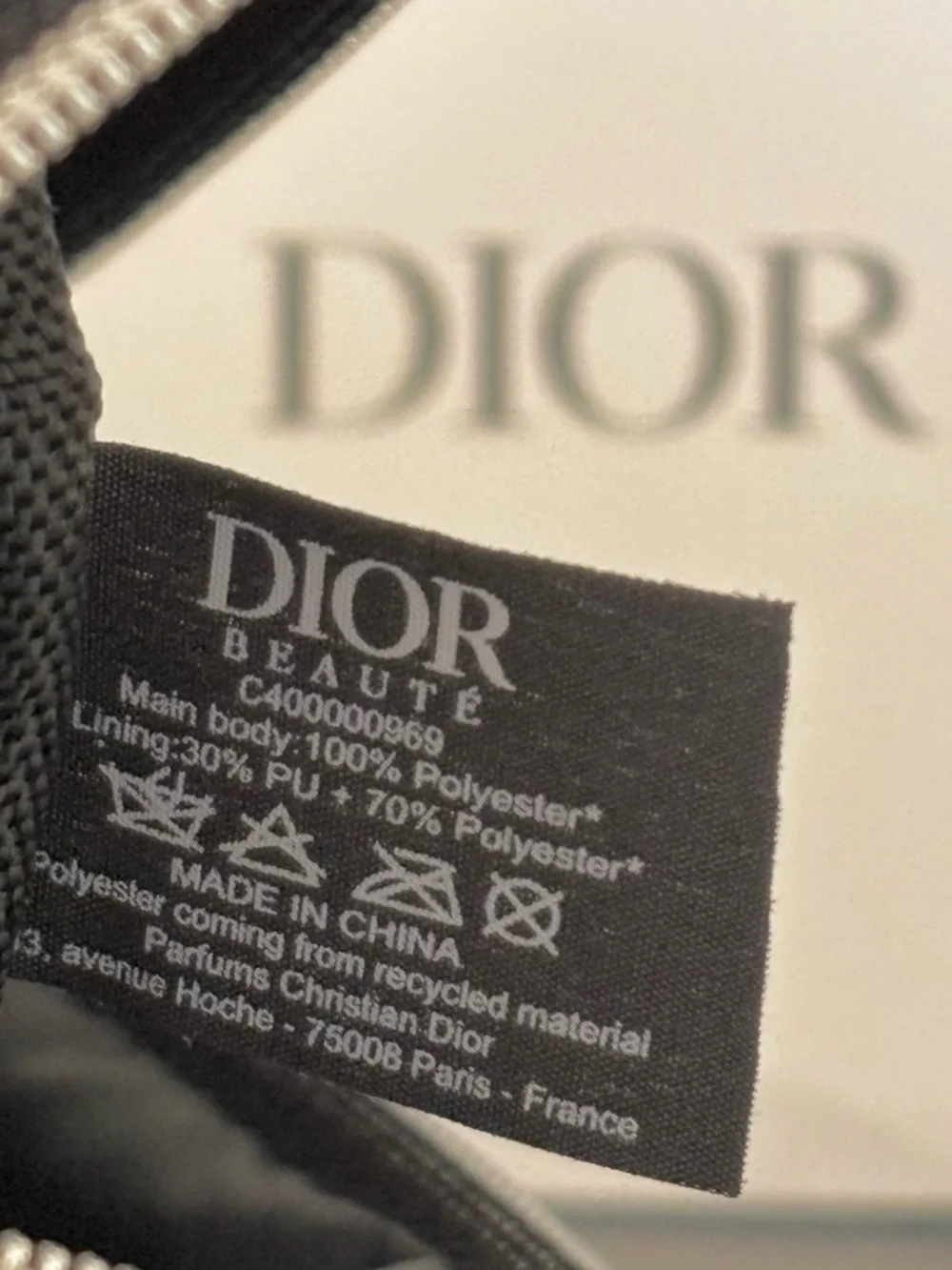 Dior black canvas